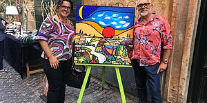 Frenquellucci con cavallletto per dipingere