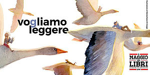 Disegno di bambini che volano durante la lettura