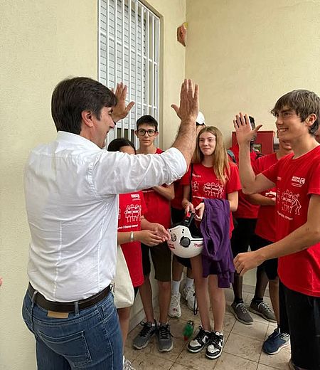 Biancani con ragazzi del progetto Fatti una vita