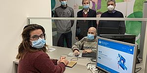 Frenquellucci Palombi Bruscoli Costantini davanti uno sportello online