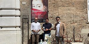 In foto da sinistra: Massimiliano Martini di Eco-Fatto; Andrea Morsiani di Cosmesi Italia; Silvano Straccini, direttore generale Pesaro 2024.