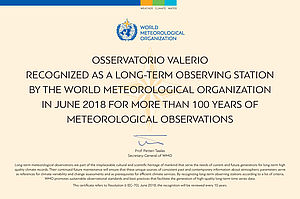 Certificato dell'Organizzazione Meteorologica Mondiale