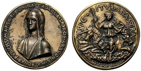 Moneta raffigurante Camilla d'Aragona
