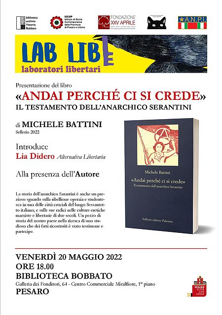 'Andai perché ci si crede'. Il testamento dell'anarchico Serantini. Locandina