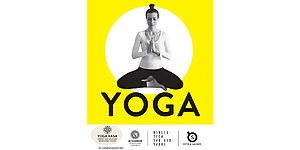 particolare della locandina raffigurante donna posizione yoga