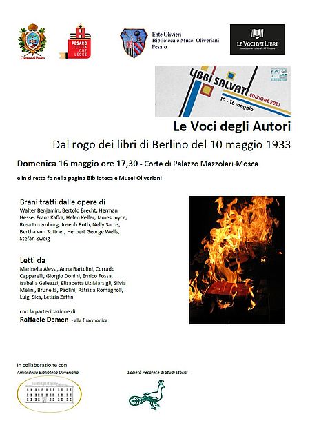 Le voci degli Autori dal rogo dei libri di Berlino. Locandina