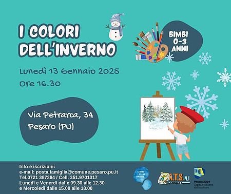 immagine con fiocchi di neve e omino di spalle che disegna alberi innevati
