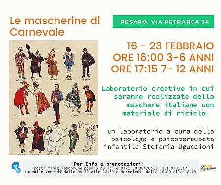 Laboratorio mascherine di Carnevale