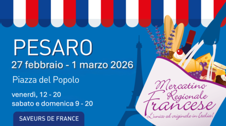 Torna il Mercatino Regionale Francese in piazza del Popolo. Galeazzi: «Dal 27 febbraio al 1° marzo cittadini e visitatori potranno immergersi nei profumi, colori e tradizioni d’oltralpe» Grafica evento