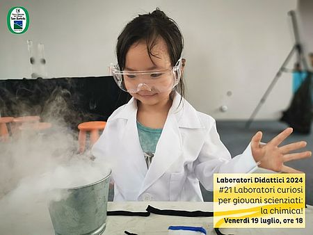 Laboratori Curiosi per giovani scienziati: chimica conandina con foto di una bimba in un laboratorio chimico