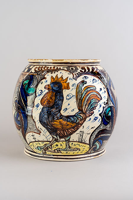 vaso Gallo, Fabbrica Mengaroni e Mancini, Pesaro, 1915-1925 inv.0351 vaso Gallo Fabbrica Mengaroni e Mancini Pesaro, 1915-1925 inv.0351
