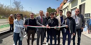 Baiocchi Aguzzi Biancani Ricci Bellucci Pozzi con il nasto tricolore
