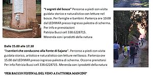 Locandina iniziativa Sajano una fonte tante strade