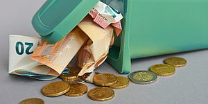 bidone spazzatura da dove fuoriescono soldi