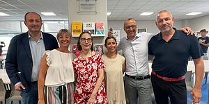 Ricci e Della Dora con personale della biblioteca