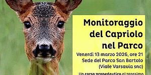 Locandina di Monitoraggio 2026 del Capriolo nel Parco San Bartolo