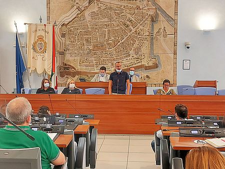 Ricci ed altri in sala Consiglio comunale