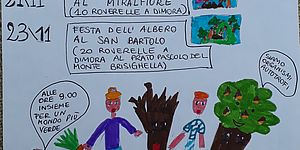 Disegno della festa dell'albero e delle dune