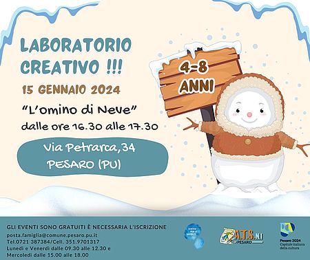 Immagine laboratorio creativo omino di neve