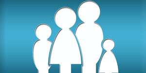 sagome di uomo donna bambino e bambina 