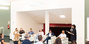 Mary Hickson, Tomaso Cariboni, Daniele Vimini, Andrea Biancani, Matteo Ricci alla presentazione di KAGAMI di Pesaro 2024