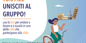 Grafica iniziativa con rgazza in bici