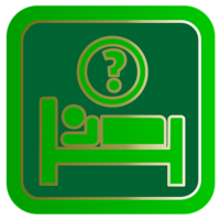 logo verde che indica dove dormire con ?