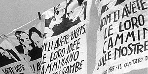 Fotografia di manifesti con Falcone e Borsellino