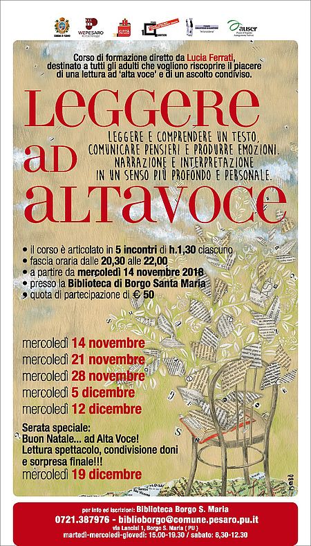 Locandina corso di lettura ad alta voce_Bibl Borgo Santa Maria