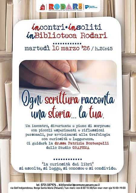 Incontri insoliti in Biblioteca Rodari  grafologia