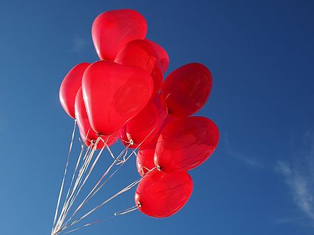 palloncini a forma di cuore