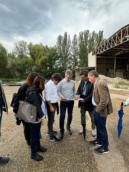 In foto, da sinistra, l'assessora Della Dora, Mengucci, il sindaco Biancani, l'assessore regionale Baldelli e i tecnici.