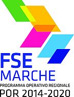Logo Por Marche - Immagine bandiere colorate e descrzione Por