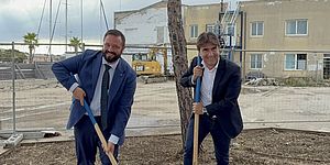 Carloni Biancani alla posa della prima pietra 
