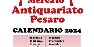 Calendario 2024 mercato dell'antiquariato Pesaro