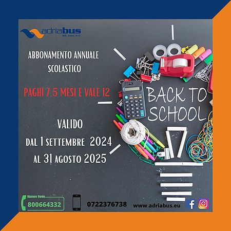 locandina con lampadina formata da oggetti scolastici (calcolatrice, penne, elastici...)