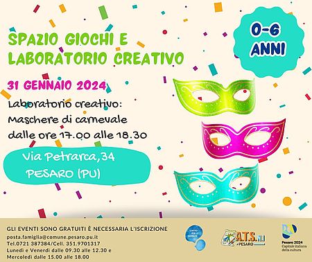 Laboratorio le maschere di carnevale