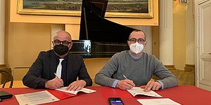 Giovanni Antonio Giuseppe Addis, sindaco di Tempio Pausania e Matteo Ricci, sindaco di Pesaro