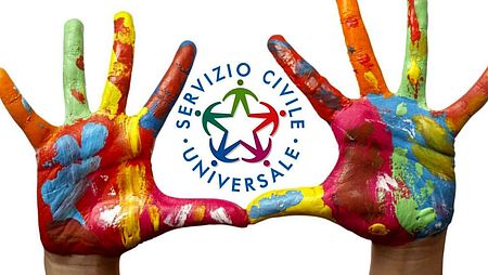 Servizio Civile Universale - Calendario dei colloqui Mani colorate con logo Servizio Civile