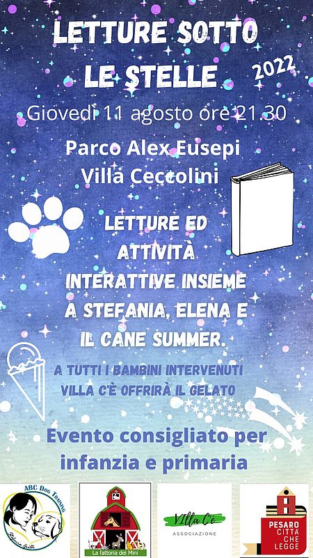 Letture sotto le stelle. Locandina