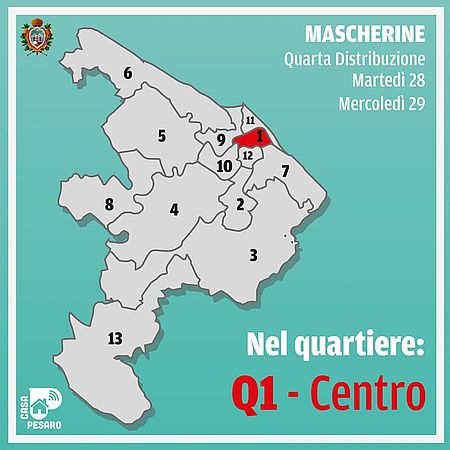 Mappa quartieri di Pesaro centro