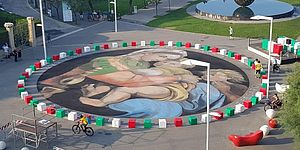 madonna della sggiola dipinta in terra