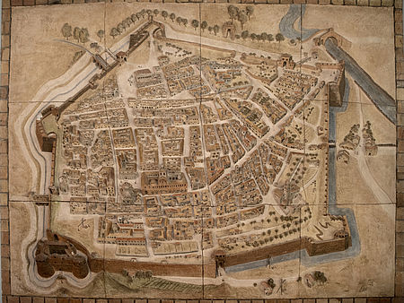 Pianta di Pesaro prospettica