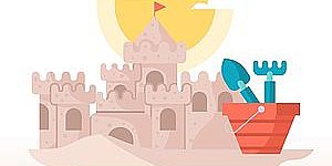 immagine raffigurante un castello di sabbia e secchiello