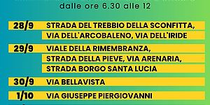 Il calendario degli interventi dal 28 settembre al 2 ottobre