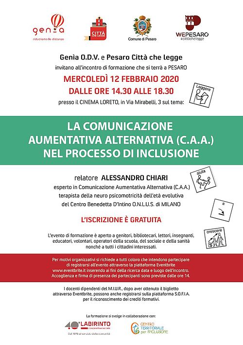 Comune di Pesaro : La Comunicazione Aumentativa Alternativa (CAA) nel  processo di inclusione / Pesaro città che legge