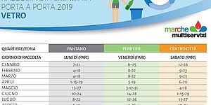 Calendario del vetro nel porta a porta