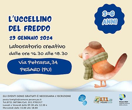 Locandina laboratorio l'uccellino del freddo
