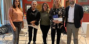 Valentina Tonelli (Confcommercio Marche Nord), Miranda Paolucci (consigliera del Quartiere Q1), Francesca Frenquellucci (assessora), Silvana Della Fornace (Confartigianato, responsabile territoriale di Pesaro), Riccardo Giuliani (Confartigianato) 
