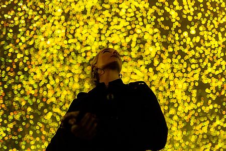 Ragazza che guarda le lucciole